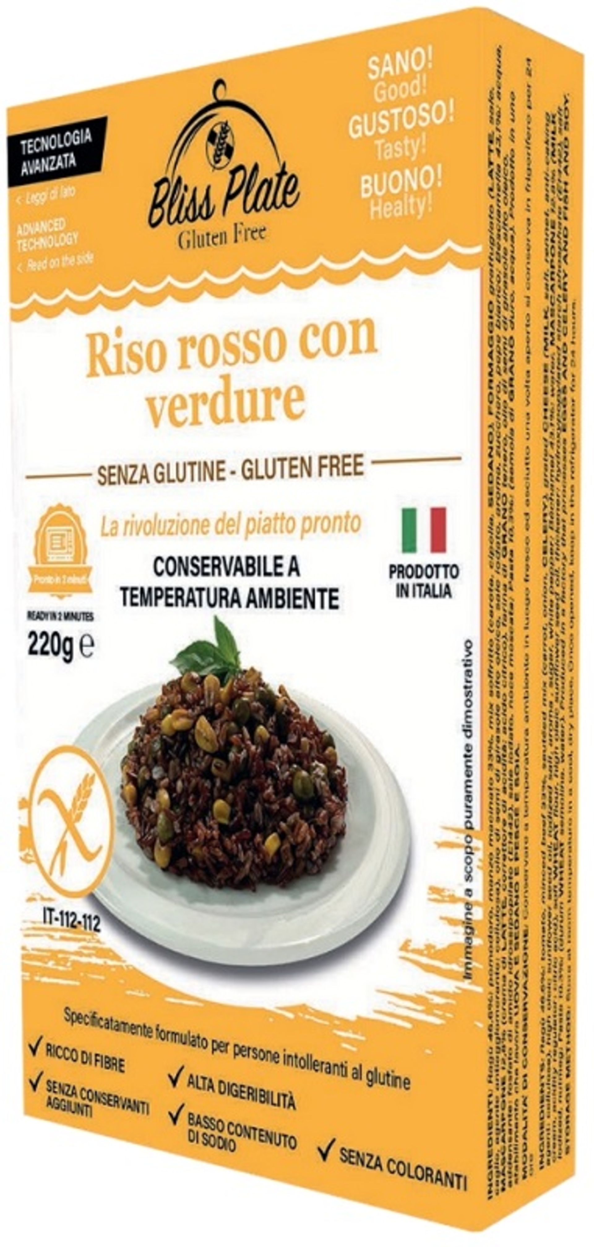 BLISS PLATE RISO ROSSO VERDURE