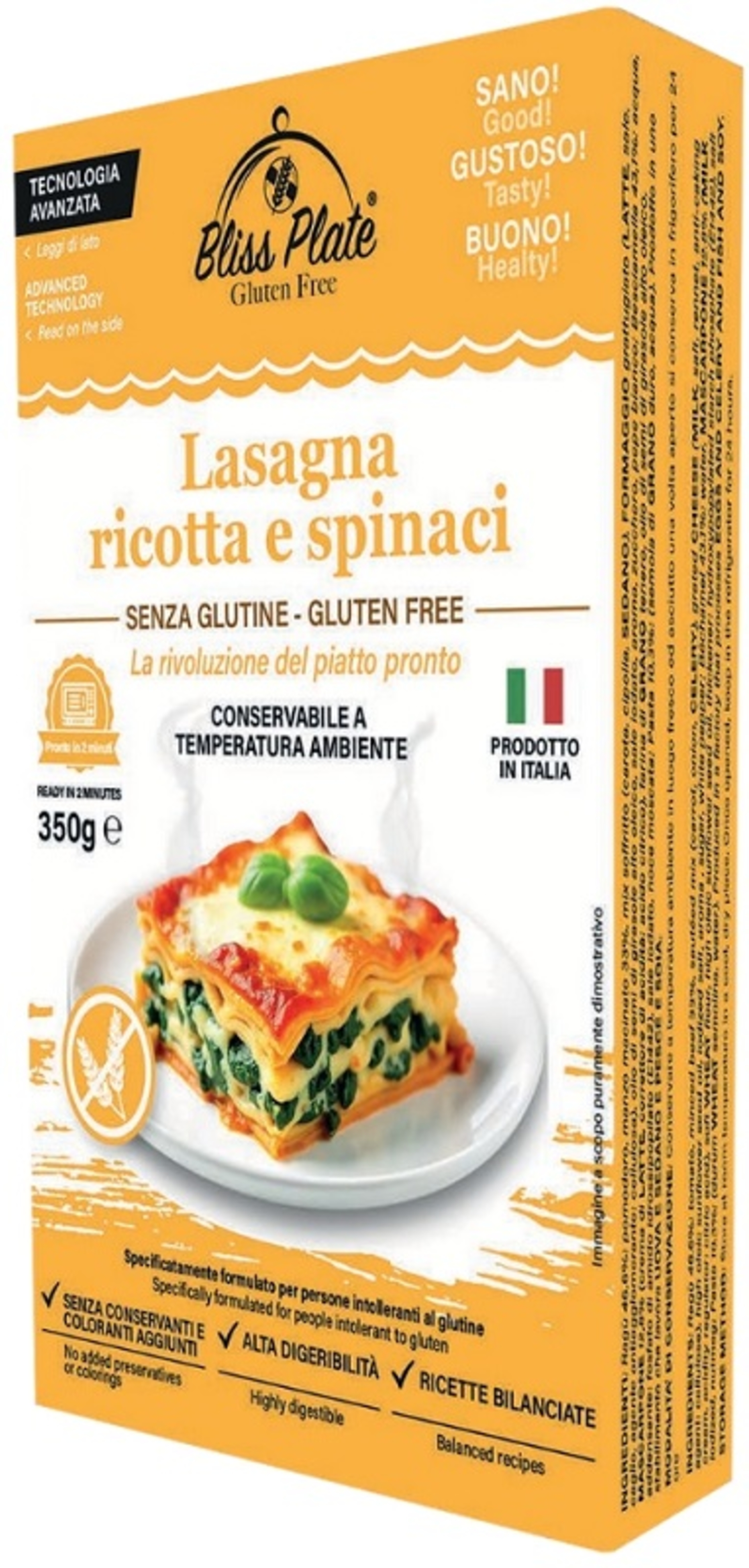BLISS PLATE LASAGNA RICOT/SPIN